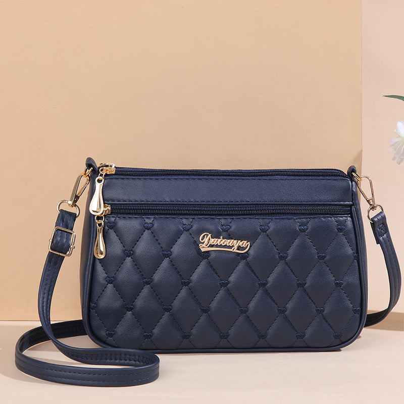 Simple Fashion Solid Color Embroidery Style Crossbody Bags