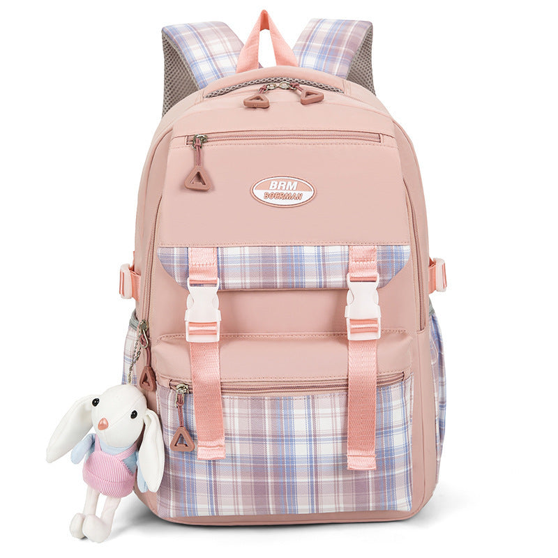 Women's Fresh Plaid Summer Campus Fashion Backpacks