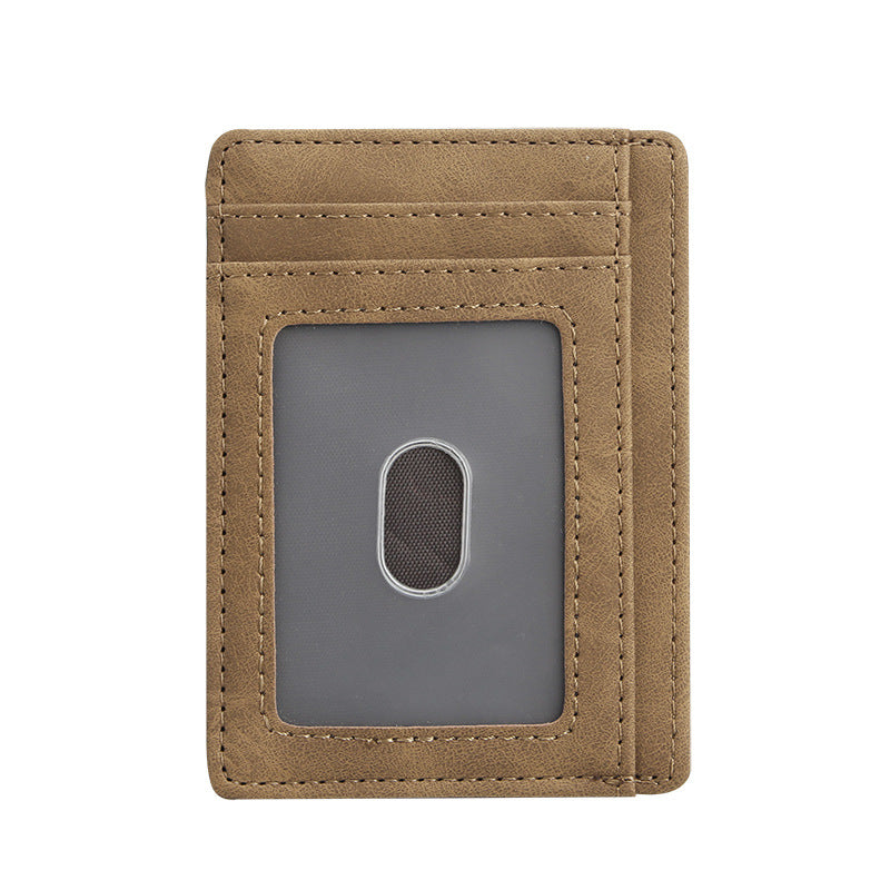 Men's Crazy Horse Leather Neutral Unisex Position Card Holder