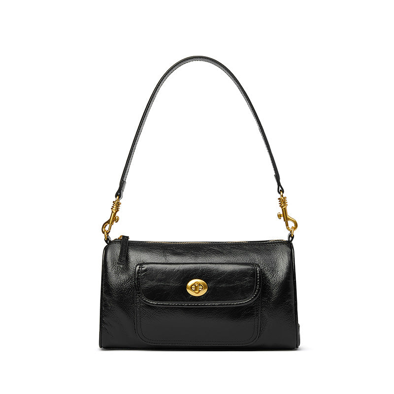 Women's High-grade Leather Pillow Fashionable Retro Underarm Shoulder Bags