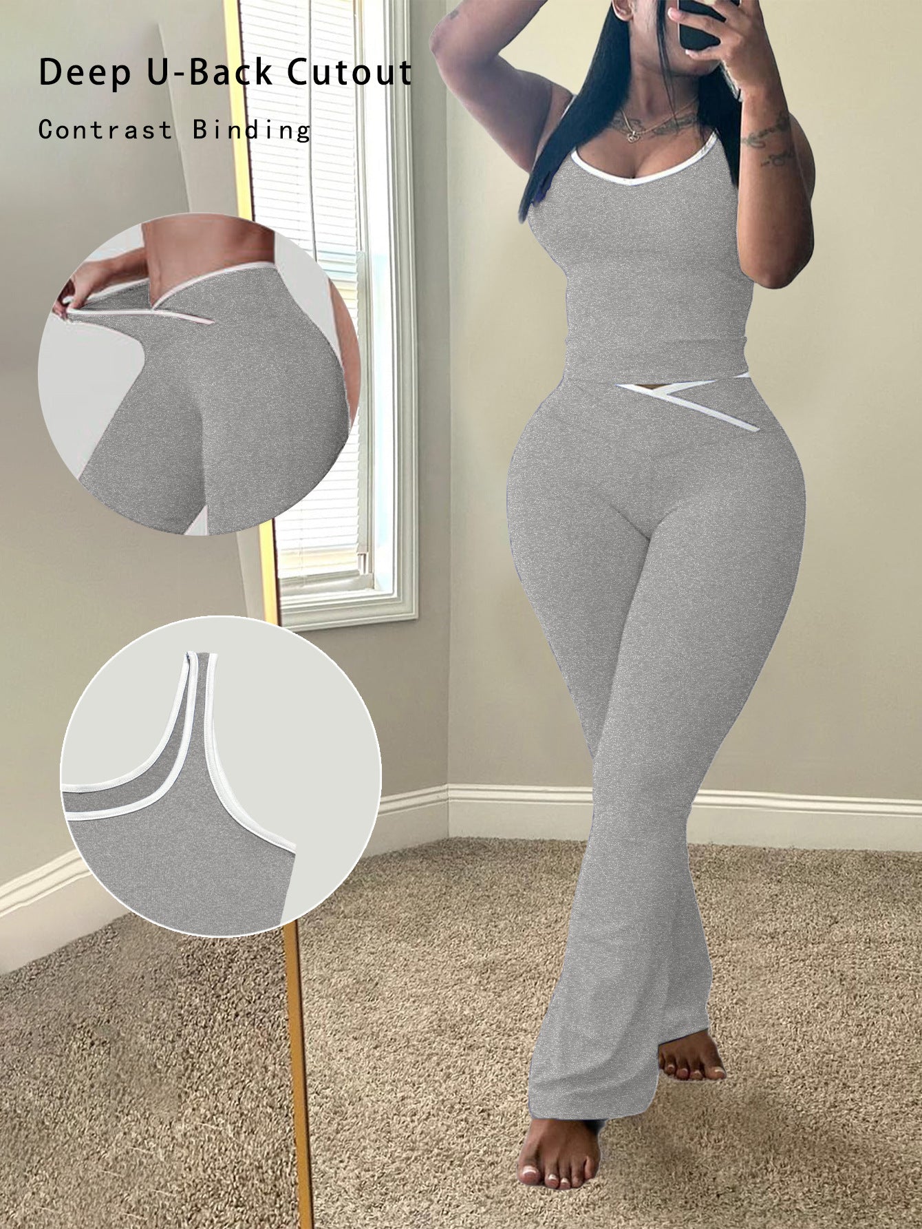 Women's Round Neck With Trousers Two-piece Summer Vests