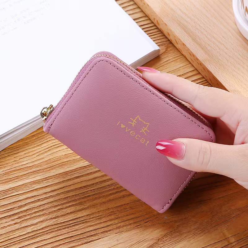 Women's & Men's & Simple Fashion Expanding Zipper License Card Holder