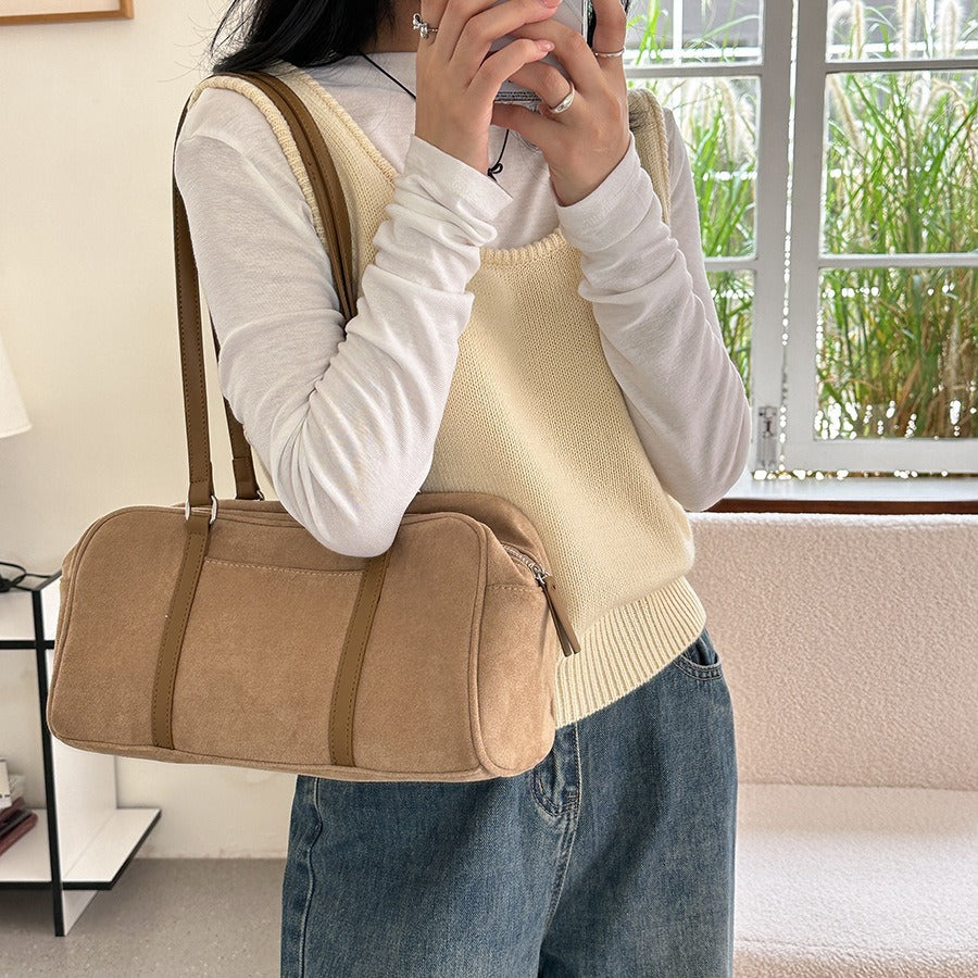 Women's Suede Autumn High-grade Large Capacity Commuter Shoulder Bags