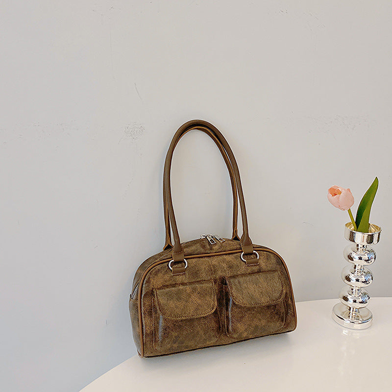 Women's Capacity Commuter Retro Textured One Underarm Armpit Bags