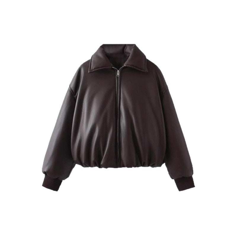 Women's Protein Leather Thickened Warm Cotton Clothing