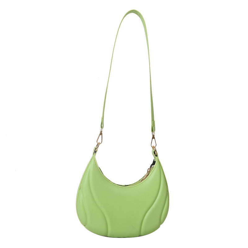 Women's Leather Autumn Underarm Tide Design Baseball Shoulder Bags