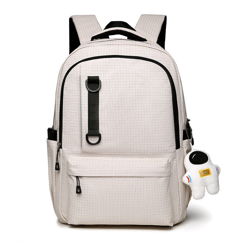 Korean Style Unisex Plaid Couple Large Backpacks