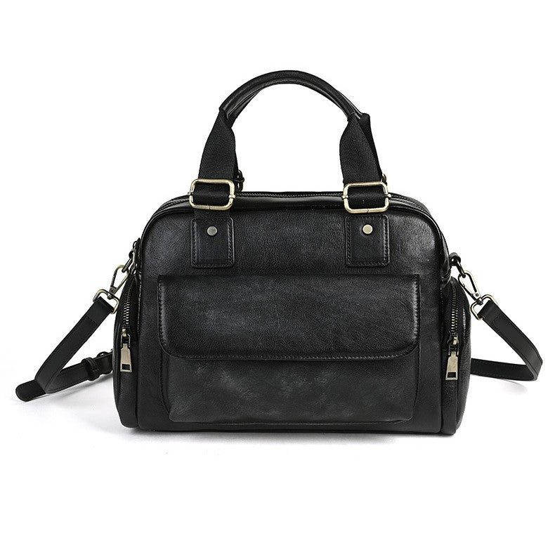 Women's First Layer Cowhide Large Capacity Handmade Brushed Crossbody Bags