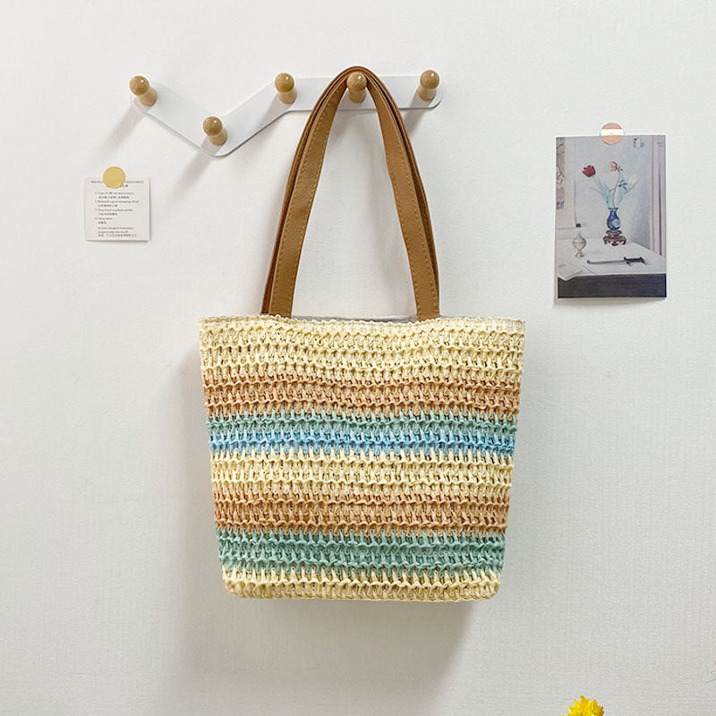 Women's Trendy Fashion Woven Environmental Protection Papyrus Handbags