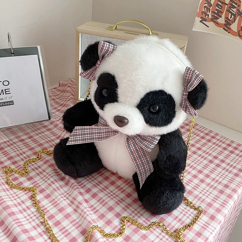 Panda Cartoon Soft Plush Campus Lolita Shoulder Bags