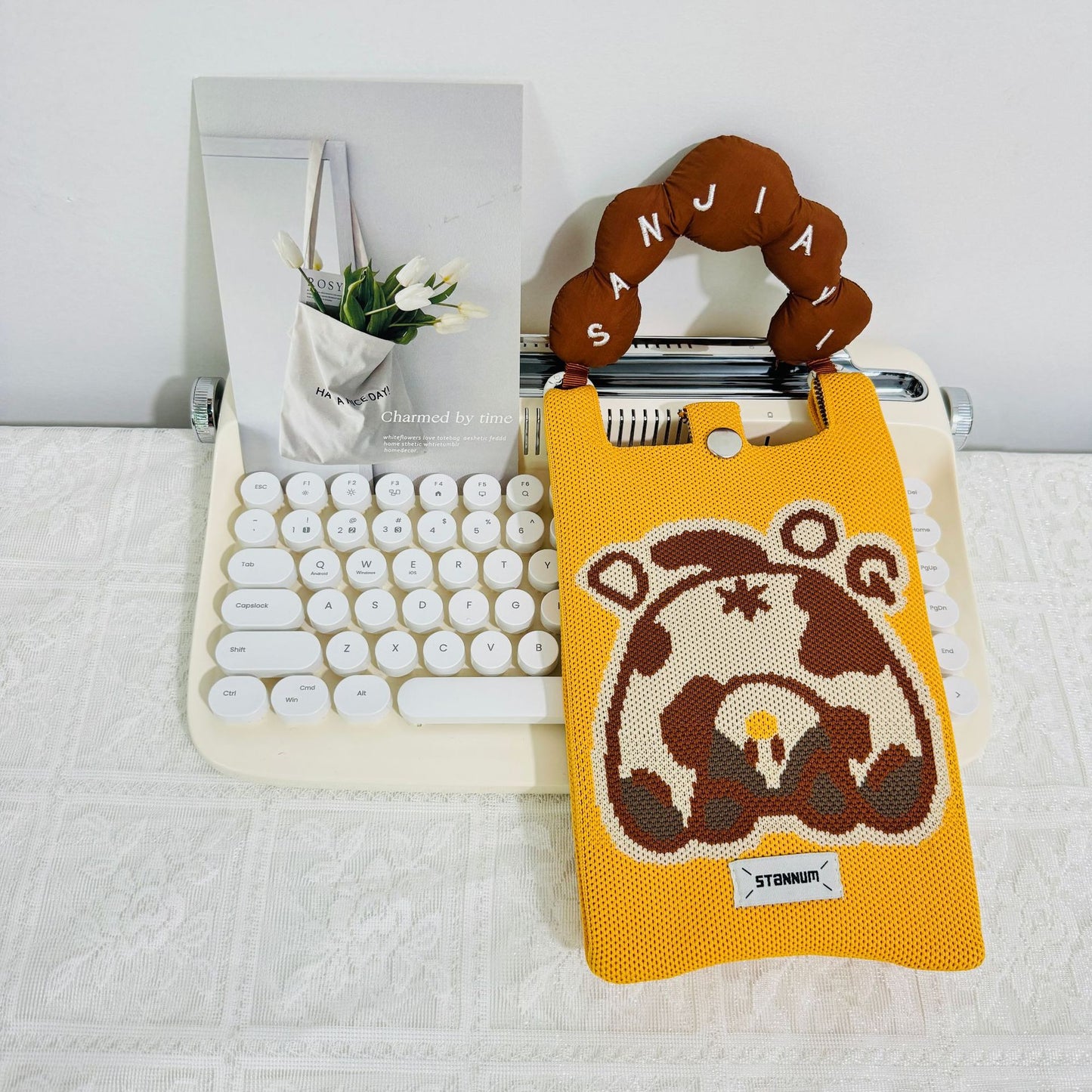 Creative Cute Cartoon Cat Knitted Mini Crossbody Bags