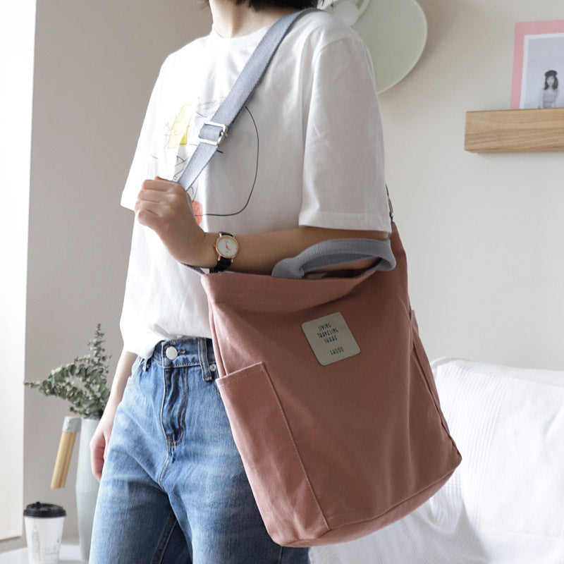 Women's Canvas Simple Literary Trends Fashion Large Crossbody Bags