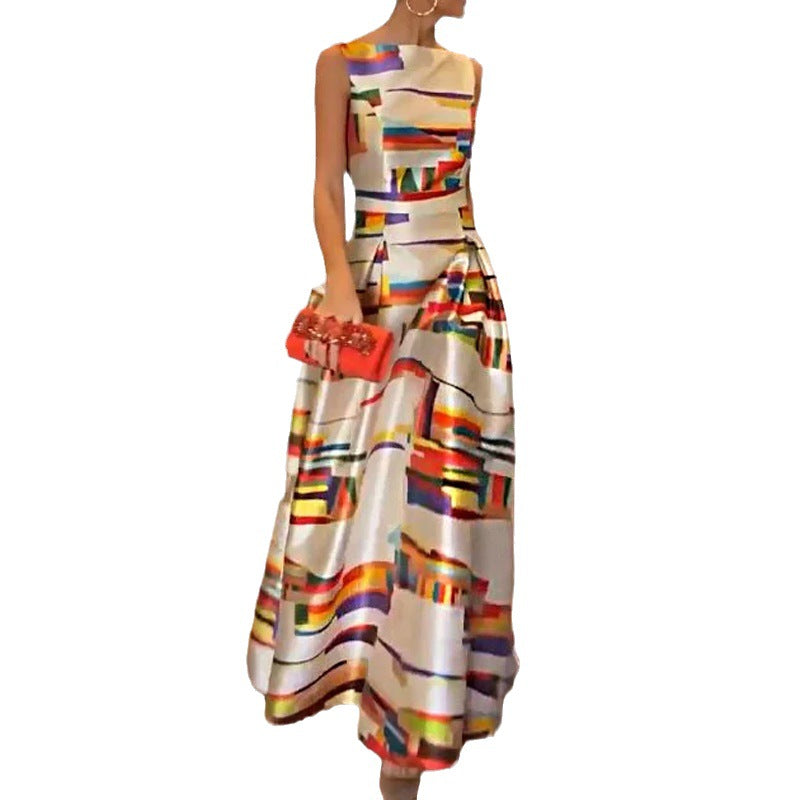 Autumn Fashion Casual Printing Waist Slim Dresses
