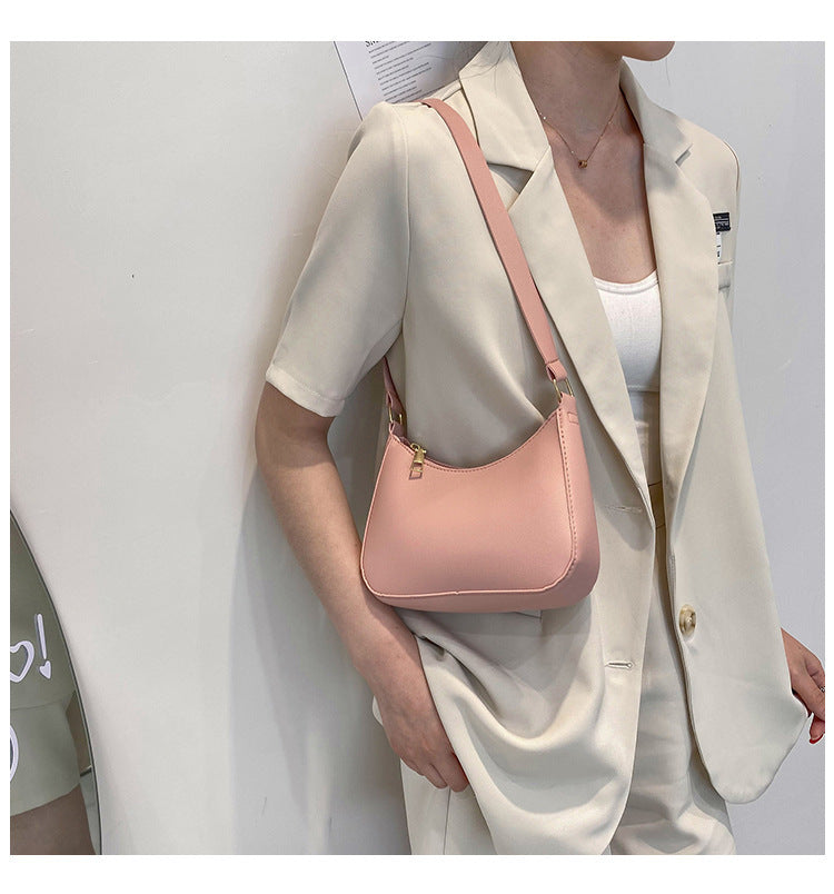 Women's Summer Fashion Simple Underarm Solid Color Shoulder Bags