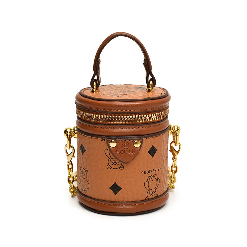 Children's Model Style Retro Mini Fortune Tube Crossbody Bags
