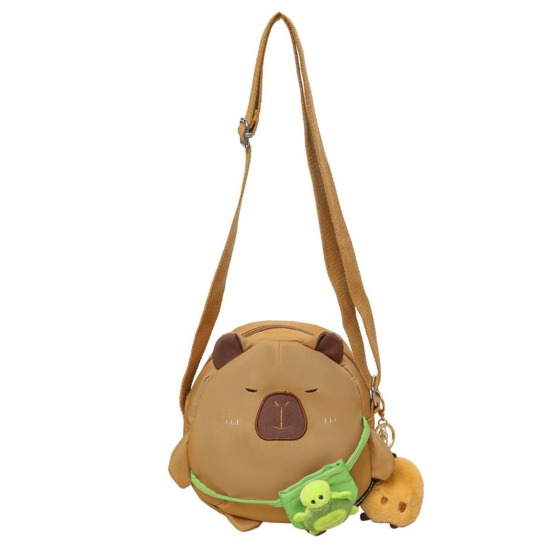Round Female Cute Water Guinea Pig Everyday Crossbody Bags