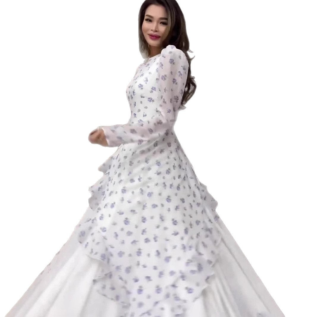 Women's Summer Elegant Fresh Long Sleeve Dress Dresses