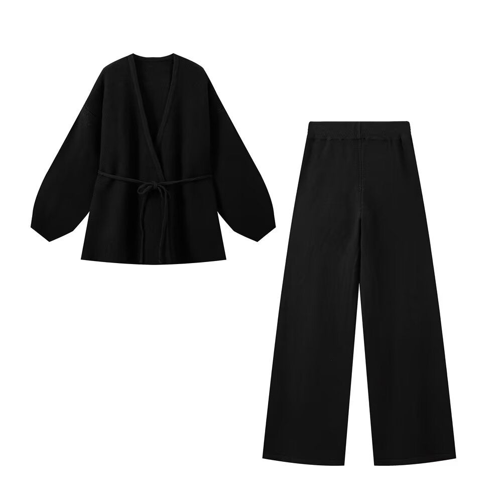 Women's High Waist Casual Autumn Fashion Knitted Suits