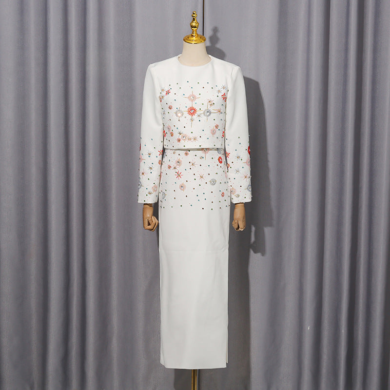 Women's Style Temperament Diamond Autumn Waist Slimming Long Sleeve Suits