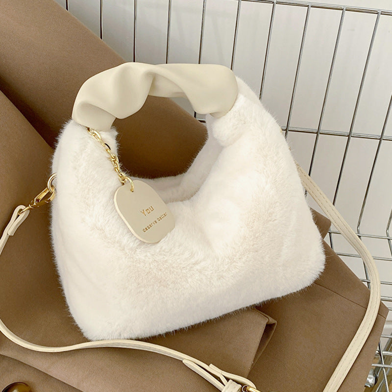 Women's Popular Fur Winter Niche Plush Fashion Crossbody Bags