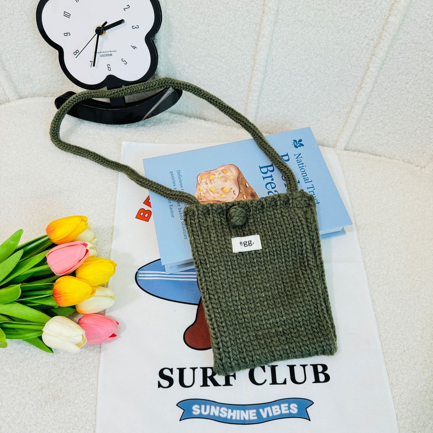 Women's Korean Style Hand-woven Cute Mobile Knitted Crossbody Bags
