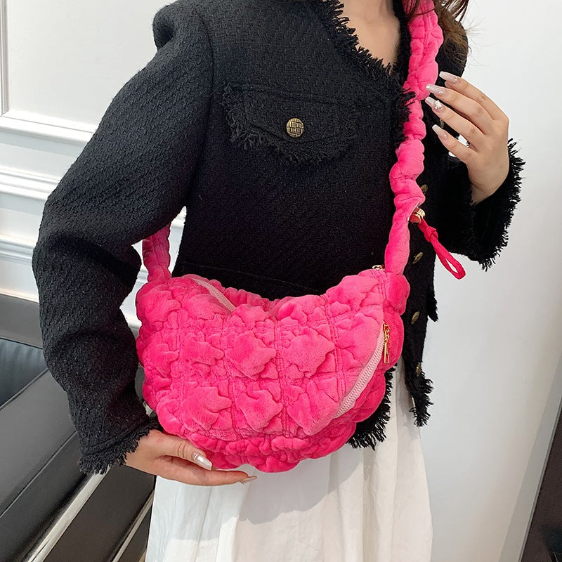 Women's Clouds Plush Large Capacity Niche Veet Shoulder Bags