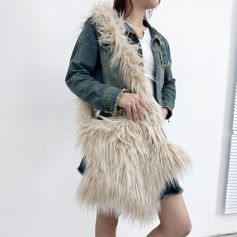Plush Dopamine Wear Niche Hot Furry Crossbody Bags