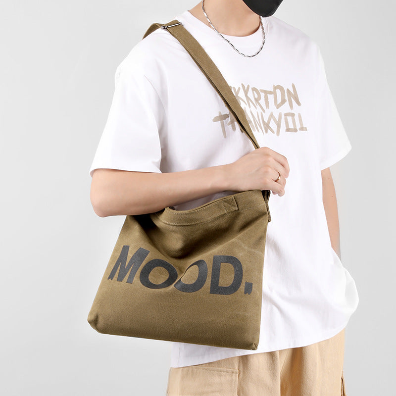 Men's Retro Canvas Female Niche One Large Men's Shoulder Bags