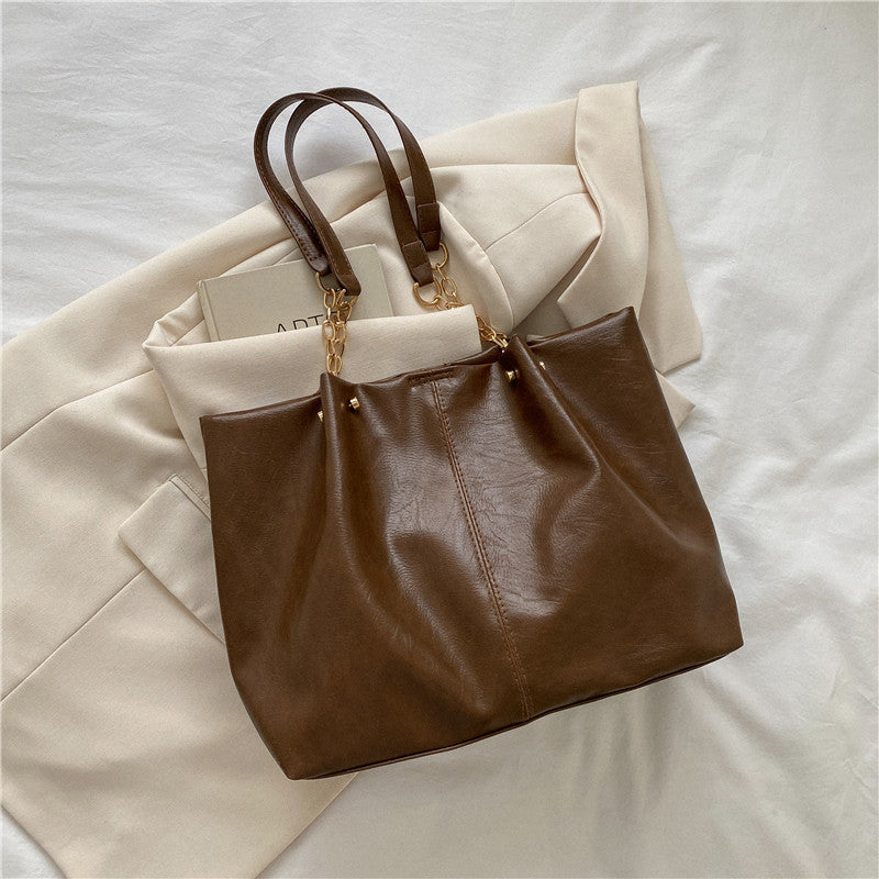 Women's Soft Surface Textured Fashion Leisure Chain Shoulder Bags