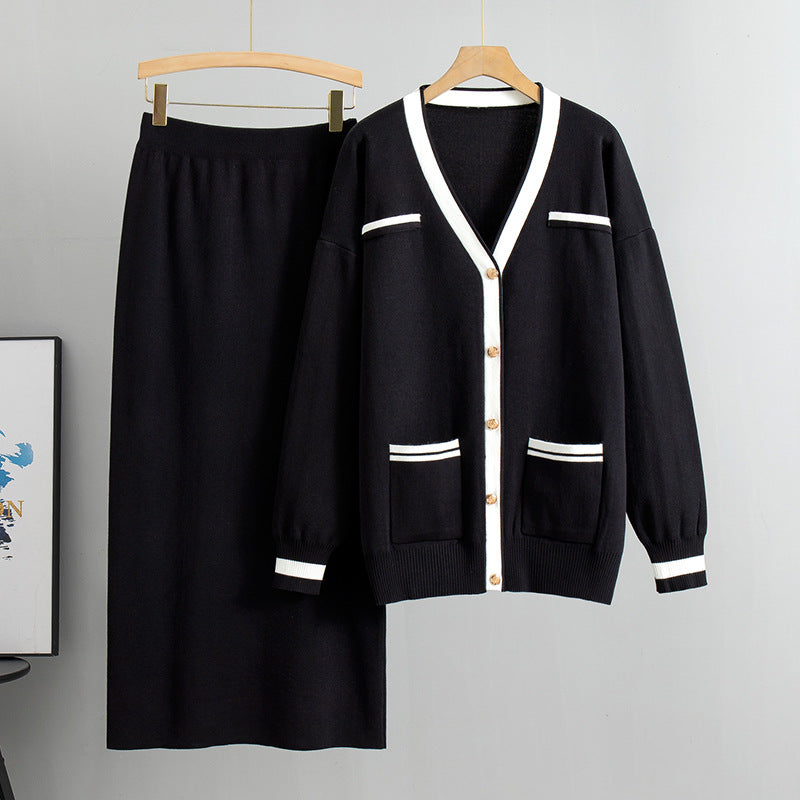 Elegant Trendy Versatile Loose Knitted Two-piece Fashion Casual Suit
