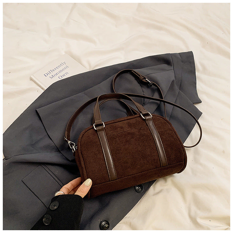 Women's Minority Simple Portable Fashion Frosted Boston Crossbody Bags