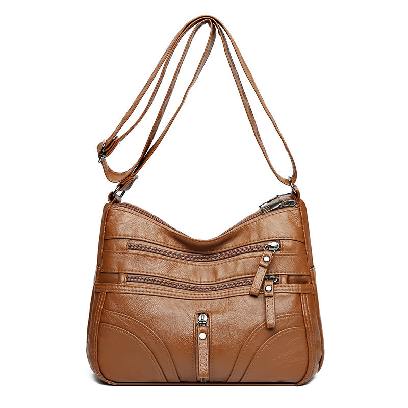 Women's Soft Leather Large Capacity Mother Crossbody Bags