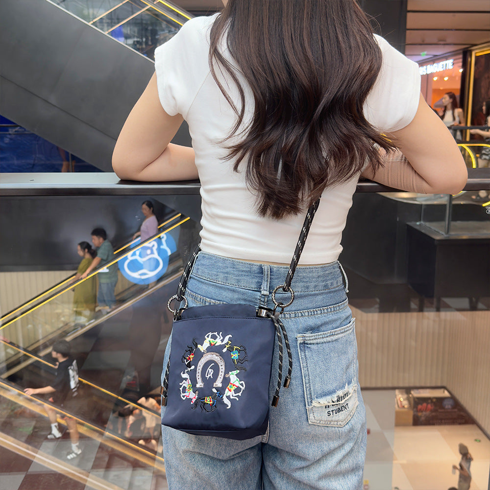 Style Embroidery Cartoon Female Cute Wild Crossbody Bags
