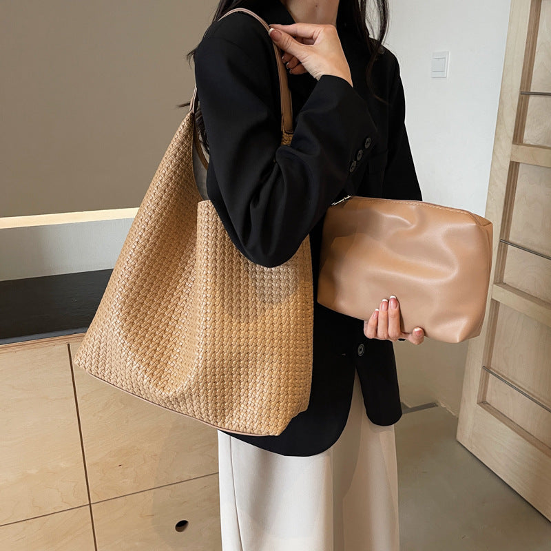 Women's Loose Large Capacity Fashion Brown Retro Crossbody Bags