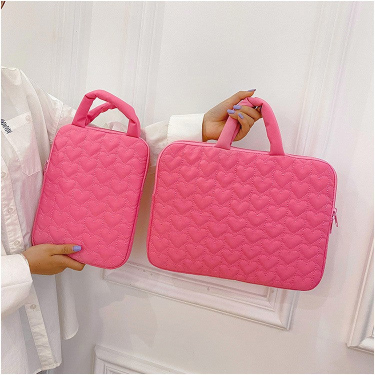 Quilted Peach Heart Notebook Inner Protective Bags