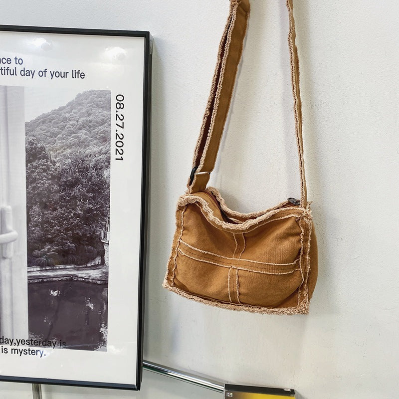 Women's Style Lazy Canvas Retro Distressed Frayed Bags