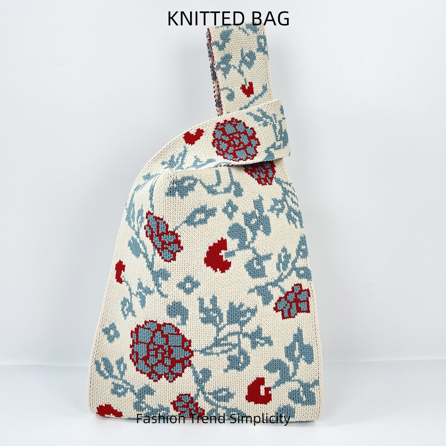 Women's Niche Design Hydrangea Flower Knitted Versatile Handbags