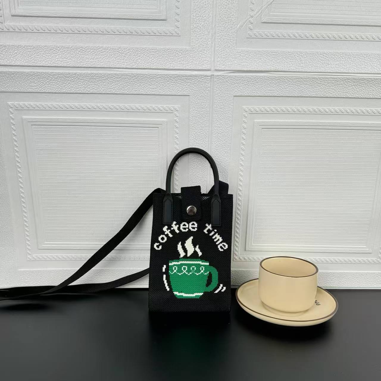 High Sense Mobile Cartoon Knitted Dopamine Bags