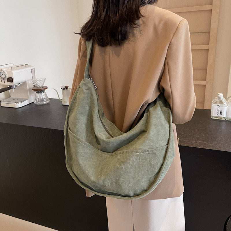 Women's Suede Large Capacity Leisure Commute Dumpling Shoulder Bags