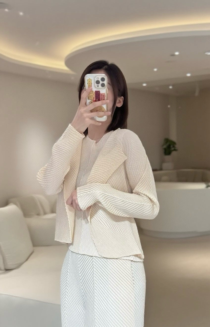 Scale Pleated Long-sleeved Versatile Casual Fashionable Suits
