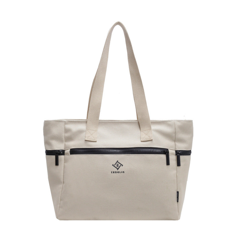 Women's Canvas Preppy Style Large Capacity College Shoulder Bags