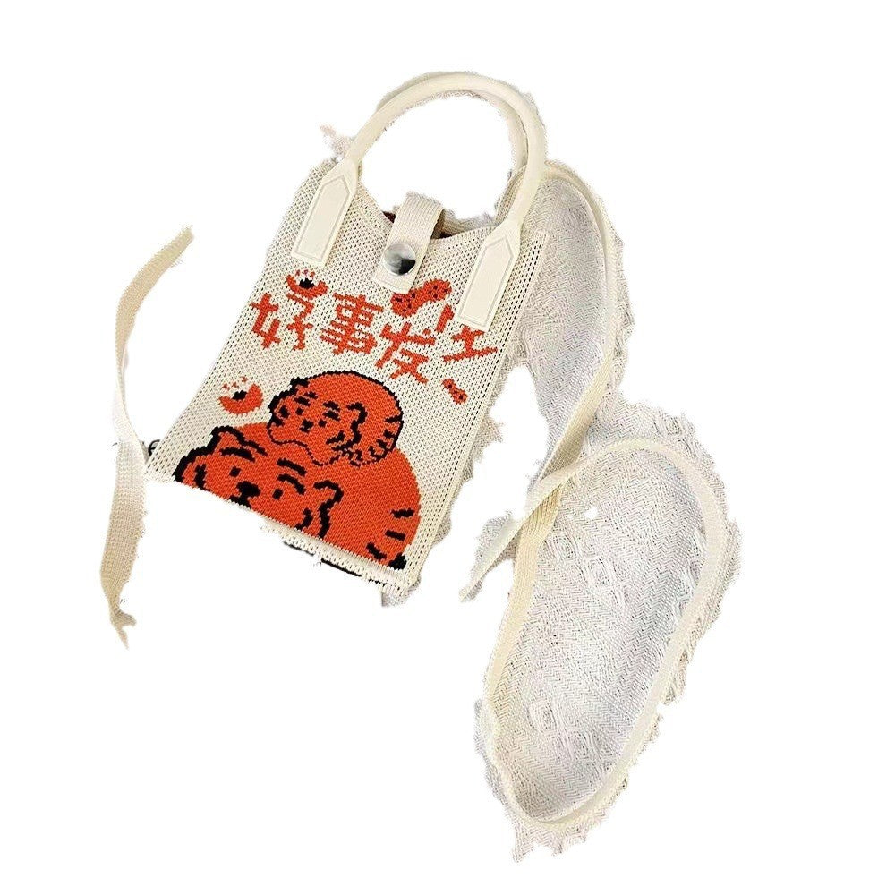 Women's Cat Mini Cute Lightweight Four Knitted Shoulder Bags