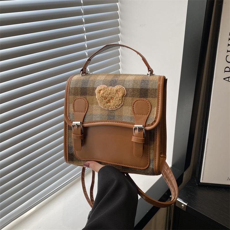 Women's Autumn Fashion Woolen Portable Korean Style Backpacks