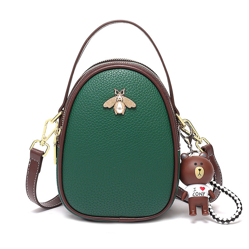 Women's Fashion Cherry With Bee Pattern Simple Shoulder Bags