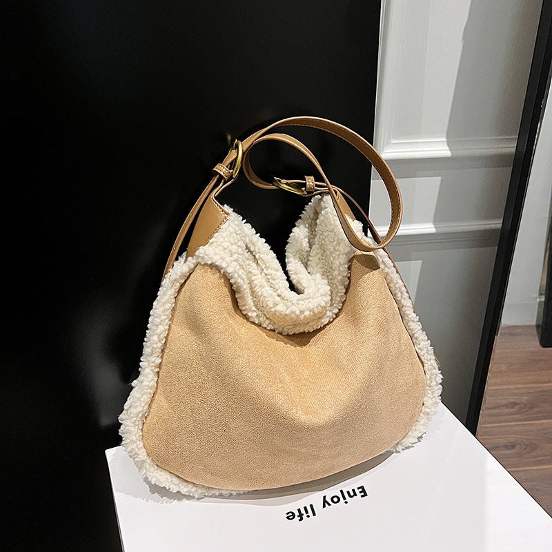 Women's Style Plush Large Capacity Underarm Fashion Shoulder Bags