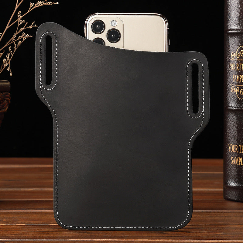 Men's Mobile Portable Cell Cowhide Wrist Hanging Phone Bags
