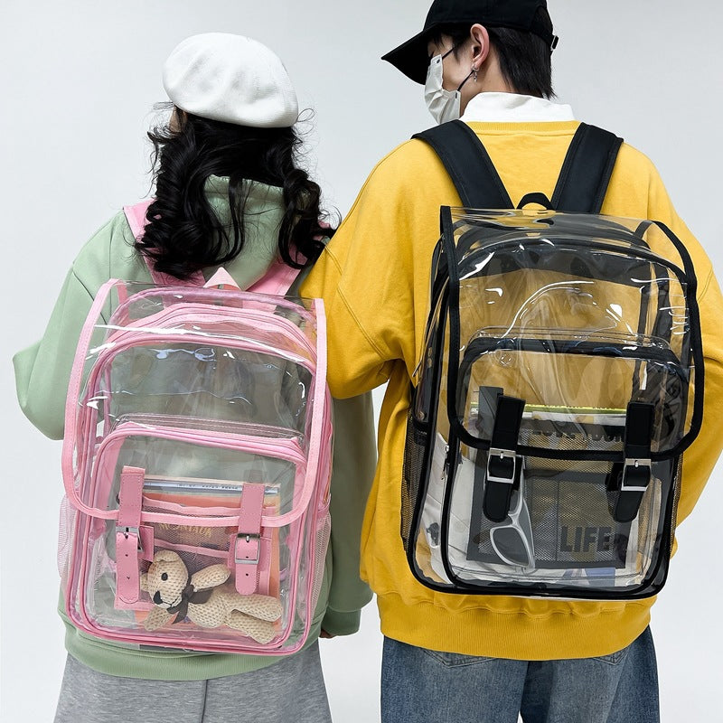 Trendy Flip Transparent Large Heavy Duty Backpacks