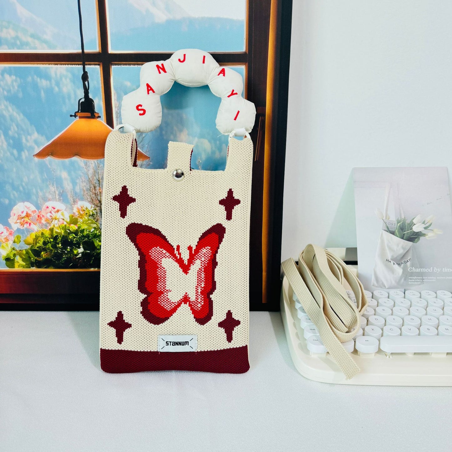 Creative Cute Cartoon Cat Knitted Mini Crossbody Bags