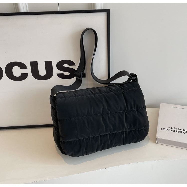 Commuter Cotton Clothing Trendy Fashion Solid Crossbody Bags