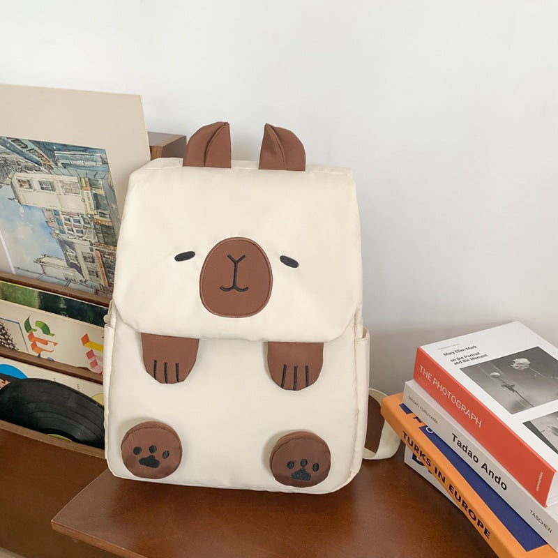 College Korean Style Capybara Leisure Class Large Backpacks